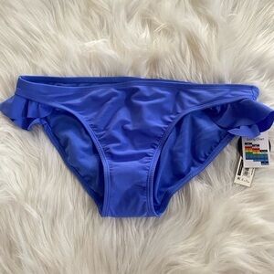 NWT periwinkle blue bikini with side ruffles. Large